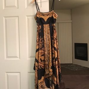 Long silky printed maxi dress